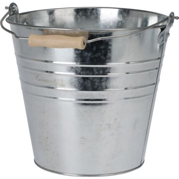 Eimer aus verzinktem Eisen mit Holzgriff 10 Liter