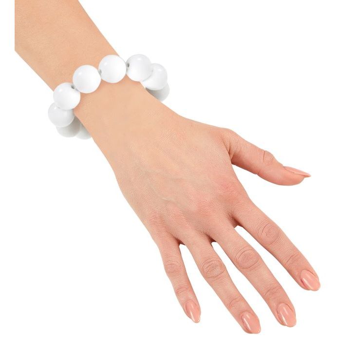 Weißes 70er-Jahre Perlenarmband
