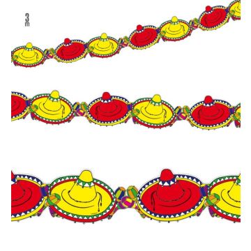 Mexikanische Sombrero-Girlande - 3 m