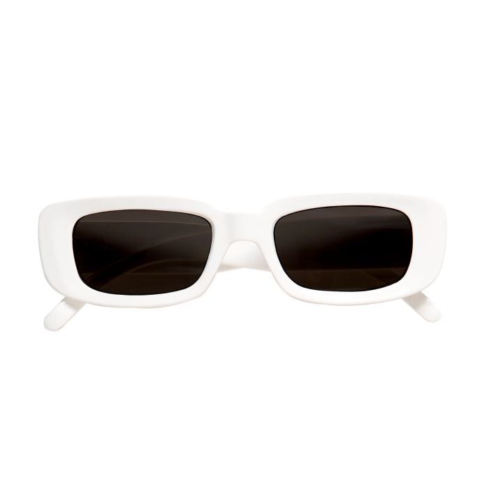 Rechteckige weiße Sonnenbrille