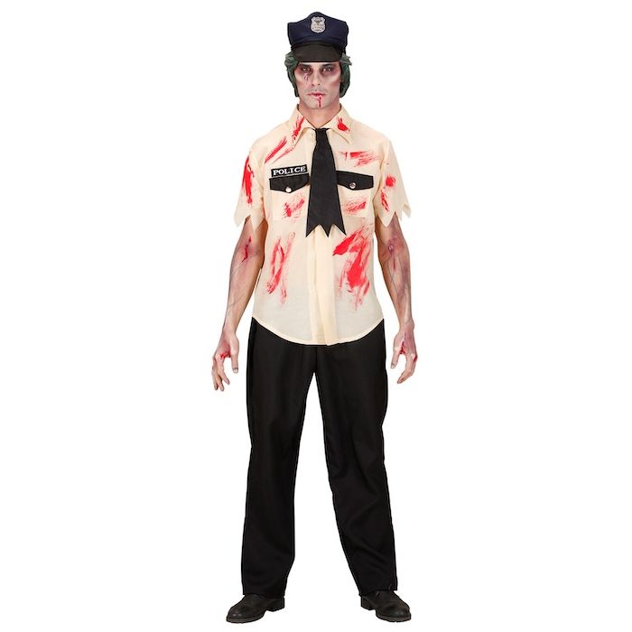 Zombie-Polizistenkostüm - 4 Teile