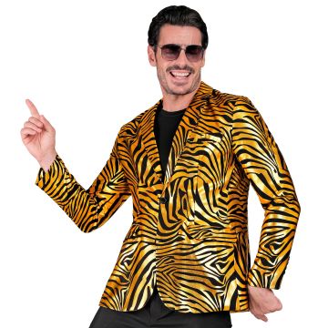 Gold Zebra-Jacke mit metallischem Glanz