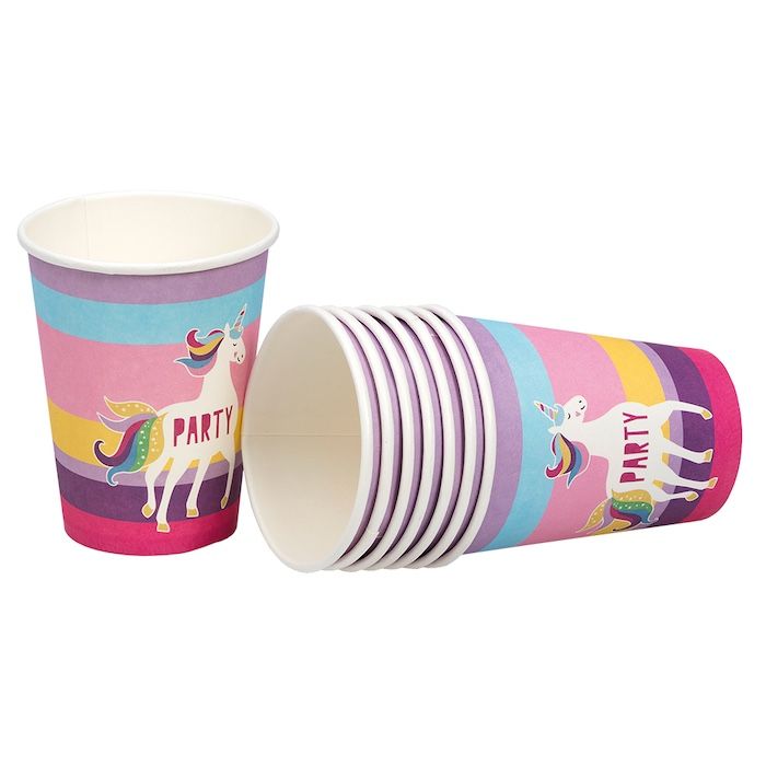 Einhorn Fest Pappbecher 8x - 250 ml 