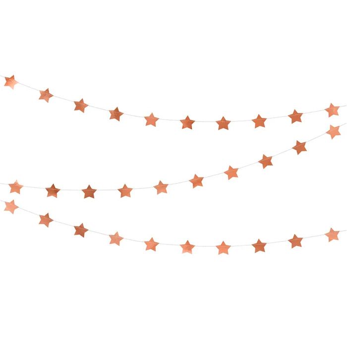 Rose Gold Sternen Girlande - 3,6 Meter