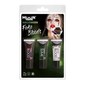Falsches Blut und Schleim-Make-up-Set 3x - 10 ml