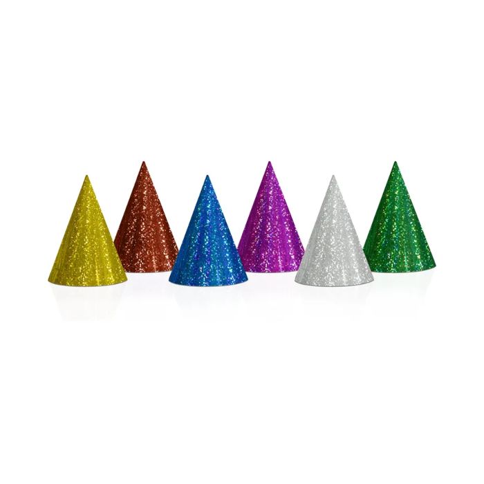 Holografische Partyhüte Mix 20x - 16 cm