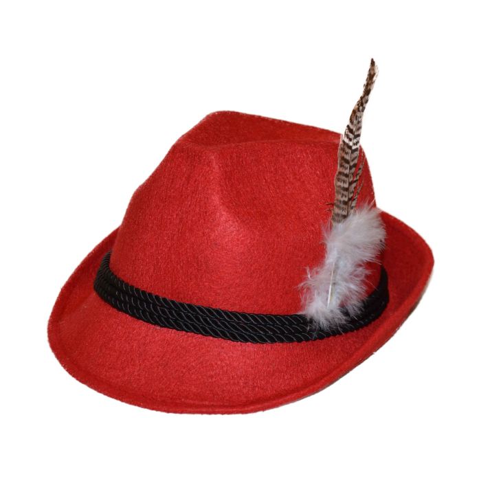 Oktoberfest Tyrolerhut rot Unisex - Einheitsgröße
