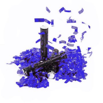 Blaue Konfettiröhre 40 cm PartyVikings - Metallisch Rechteckig