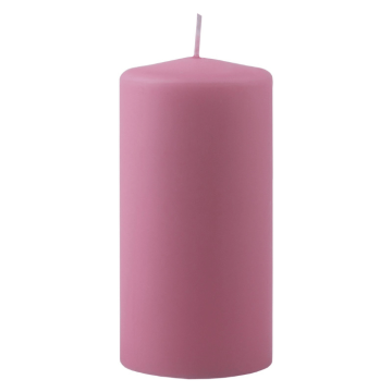 Blockkerze rosa 1x - 6x12 cm