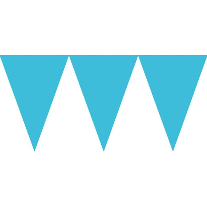 Lyseblå 17 cm Flagguirlande - 4,5 meter