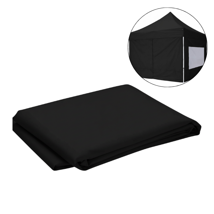 Seitenwand mit Tür für Pavillon 3x2 m schwarz