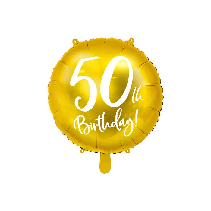 50. Geburtstagsballon Gold - 45 cm