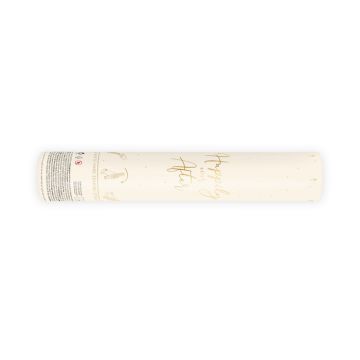 Weiß und Gold Streifen Handball Konfetti-Rohr - 25 cm