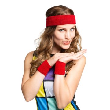 Schweißband Set in rot - Einheitsgröße