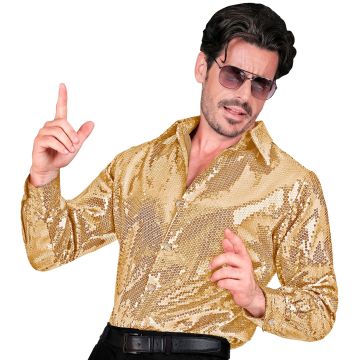 Goldenes Paillettenhemd für Herren
