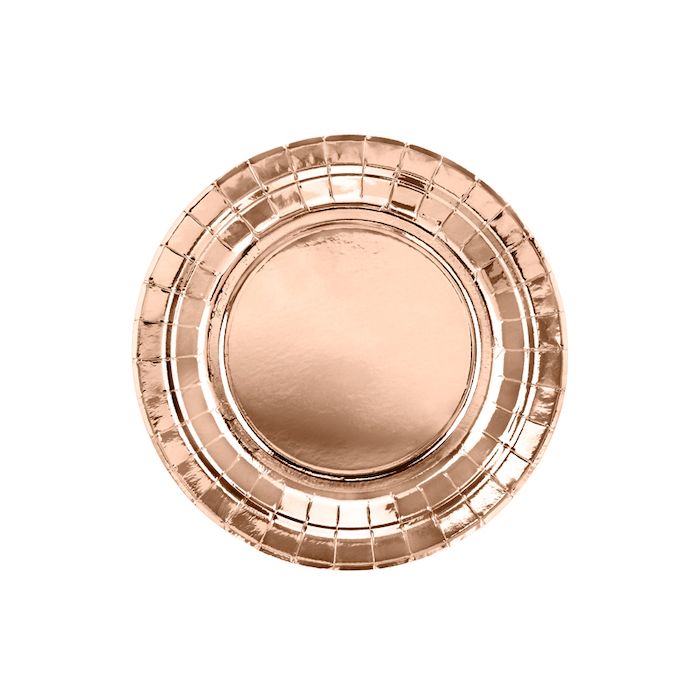 Rose Gold Pappteller 6x - 18 cm