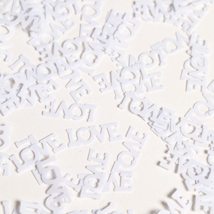 Weiße Liebes Buchstaben Tischkonfetti - 14 g