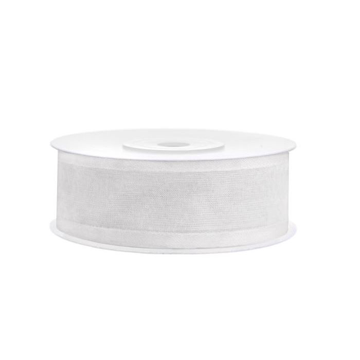 Weißes Chiffonband - 25 mm x 25 m