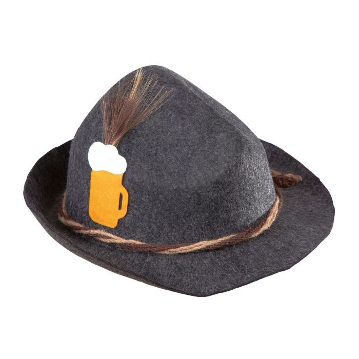 Grauer Oktoberfest-Tirolerhut