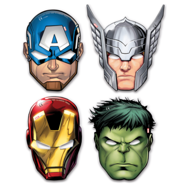 Avengers® Pappmasken 6 stk - 15x22 cm