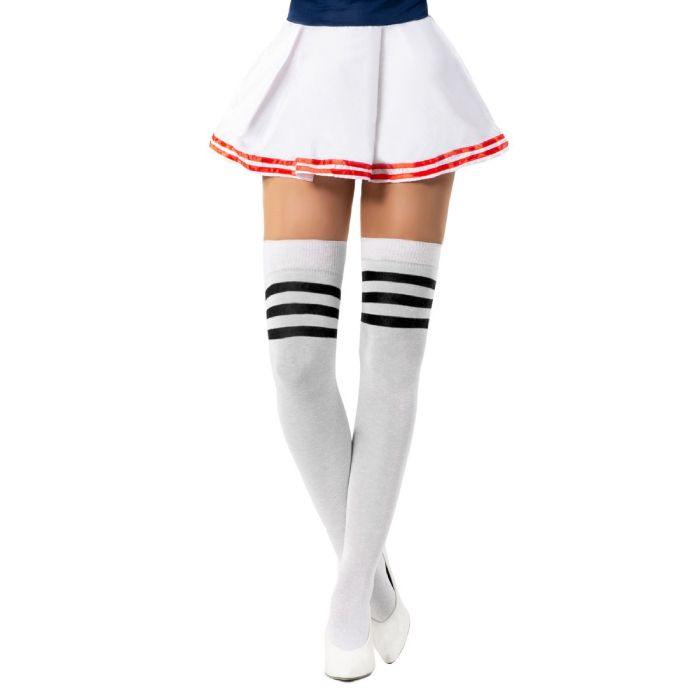 Cheerleader Kniestrümpfe Einheitsgröße schwarz und weiß