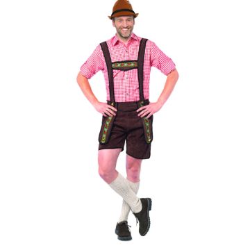 Tiroler Lederhosen Johann dunkelbraun kurz