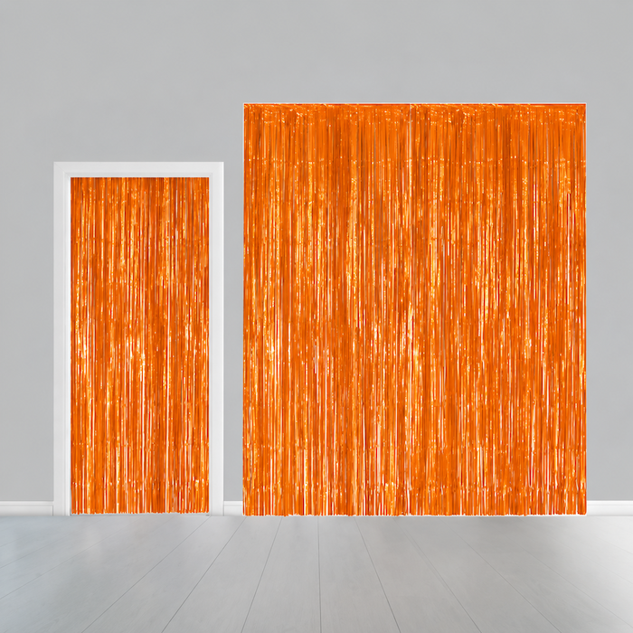 Oranger Glimmervorhang - 100 x 240 cm