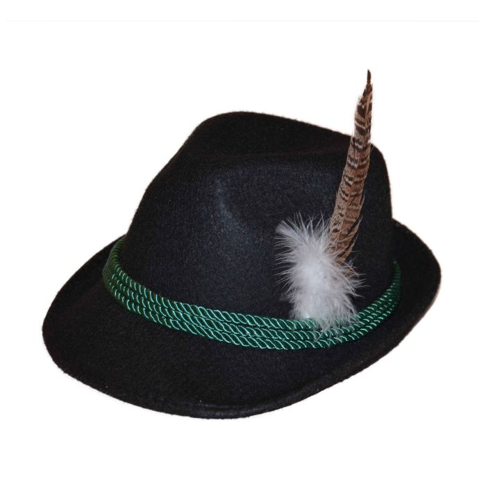 Tirolerhut für Oktoberfest Bayern schwarz unisex Einheitsgröße