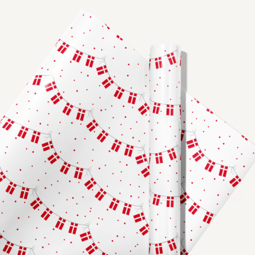 Geschenkpapier weiß m. Flaggenmotiv 70x300 cm 