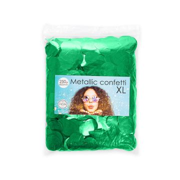 Rundes metallisch grünes Konfetti - 250 Gramm