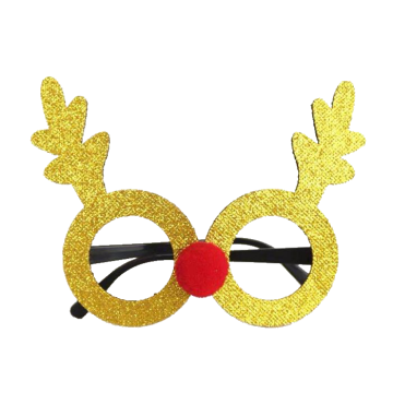 Weihnachtsbrille mit Goldenen Rentieren