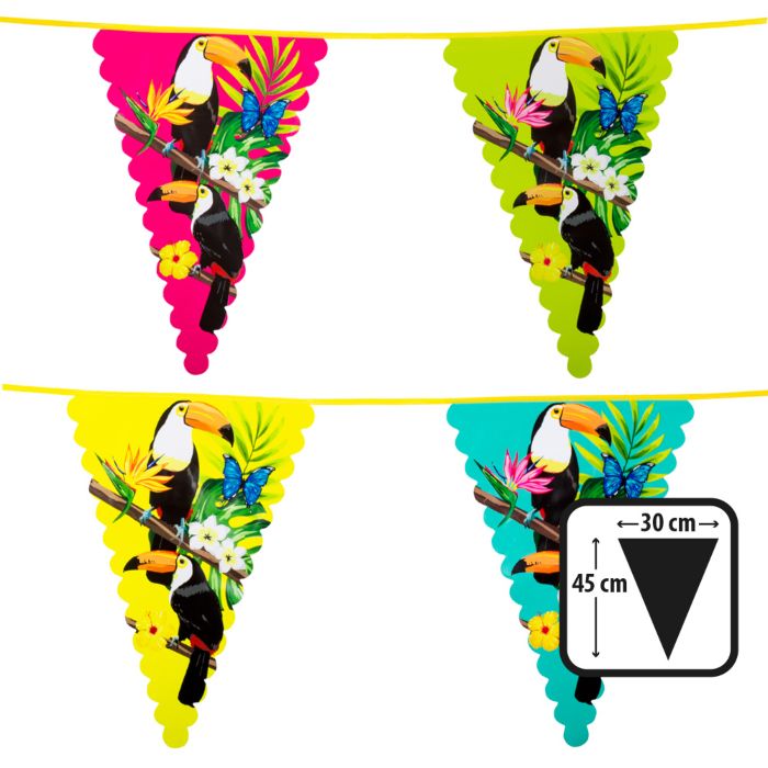 Bunte tropische Tukan-Wimpelgirlande - 6 m