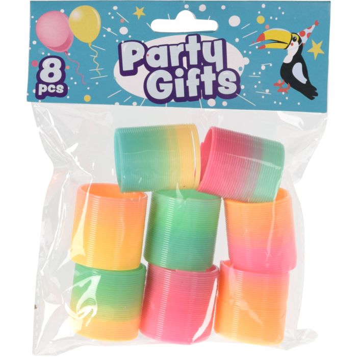 Minifedern in Regenbogenfarben als Gastgeschenk, 8 stk