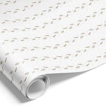 Geschenkpapier in Weiß mit Goldmotiven - 1000x70 cm