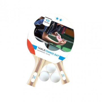 Tischtennis Set - 3x Bälle und 2x 2-Sterne Schläger
