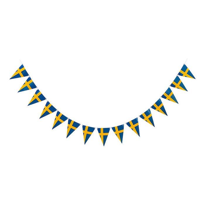 Schweden-Flaggen-Girlande - 3,6 Meter