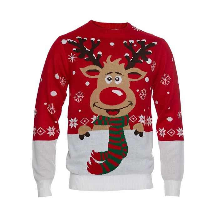 Weihnachtspullover Rudolf aus Bio-Baumwolle