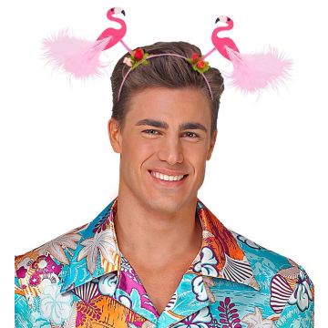 Rosafarbenes Haarband mit Flamingos - Einheitsgröße