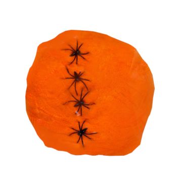 Orangenes Spinnennetz mit Spinnen - 60g
