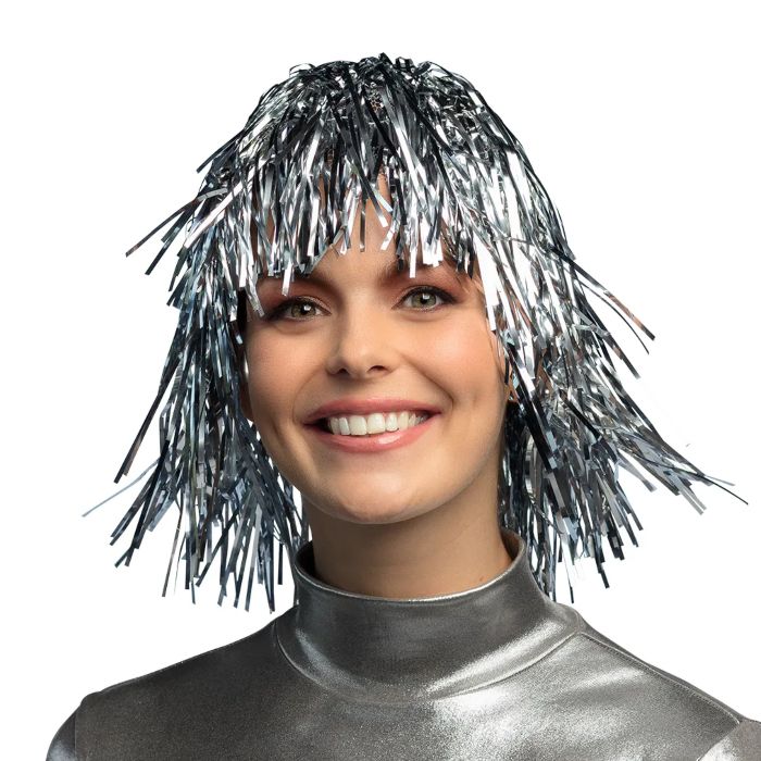 Perücke Silber Glitzer