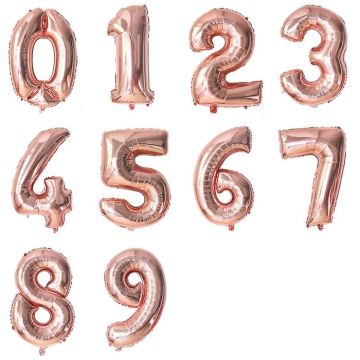 Zahlenballons Roségold 86 cm