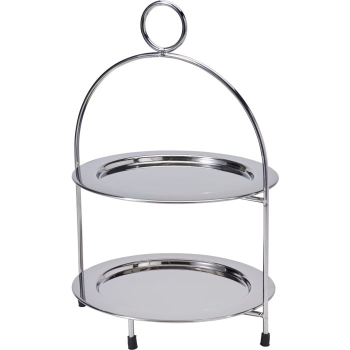 Etagere aus rostfreiem Stahl mit 2 Etagen Ø 22 cm