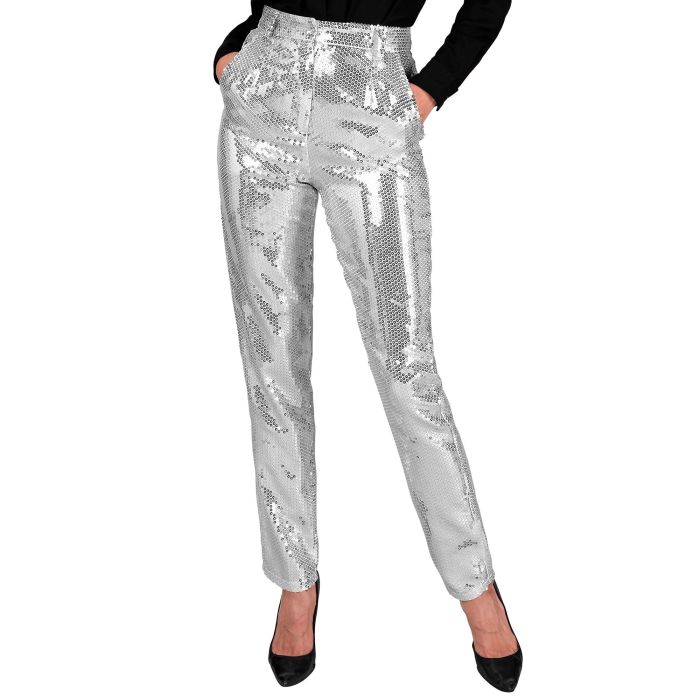 Paillettenhosen für Damen in Silber