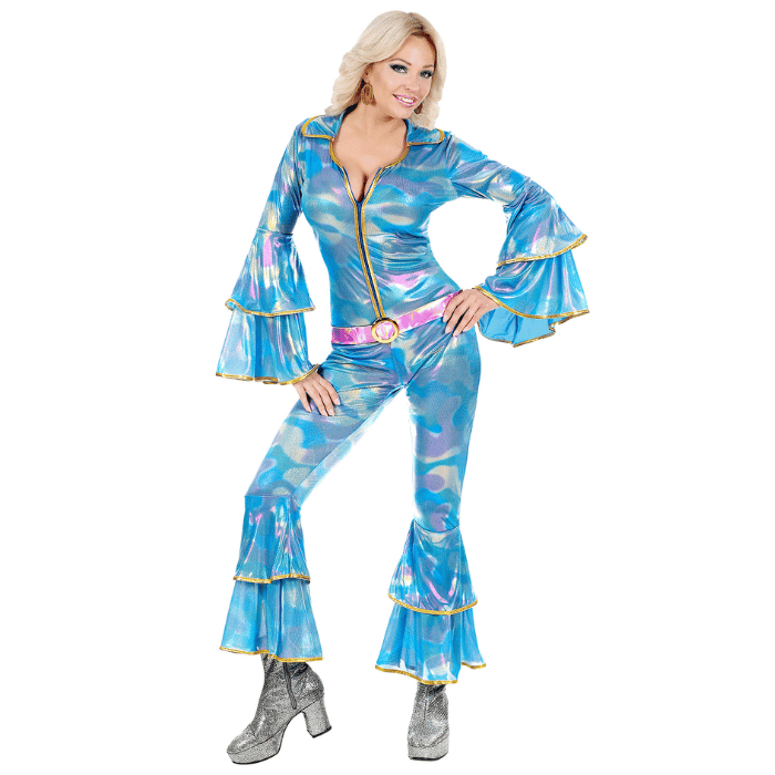 Blaues Disco-Kostüm für Frauen