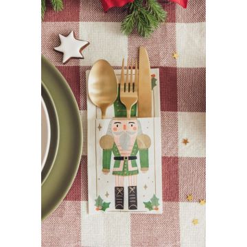 Nüsseknacker Bestecktasche Serviette 6x - 20x10 cm