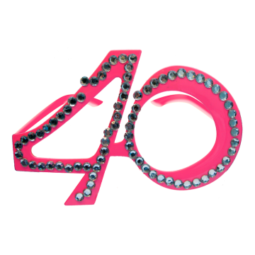40 Jahre Brille in Pink mit Diamanten