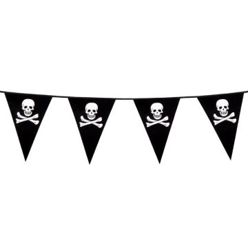 Piratenflaggen-Girlande mit Totenköpfen - 6 m