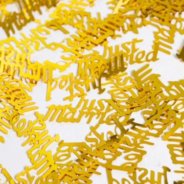 Gold Just Married Hochzeits Tischkonfetti - 14 g