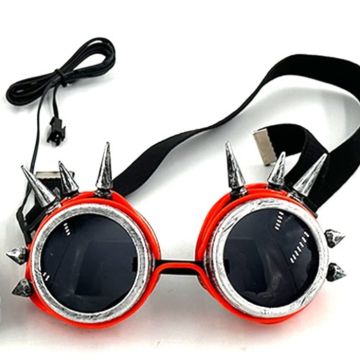 LED-Brille mit Stacheln Rot