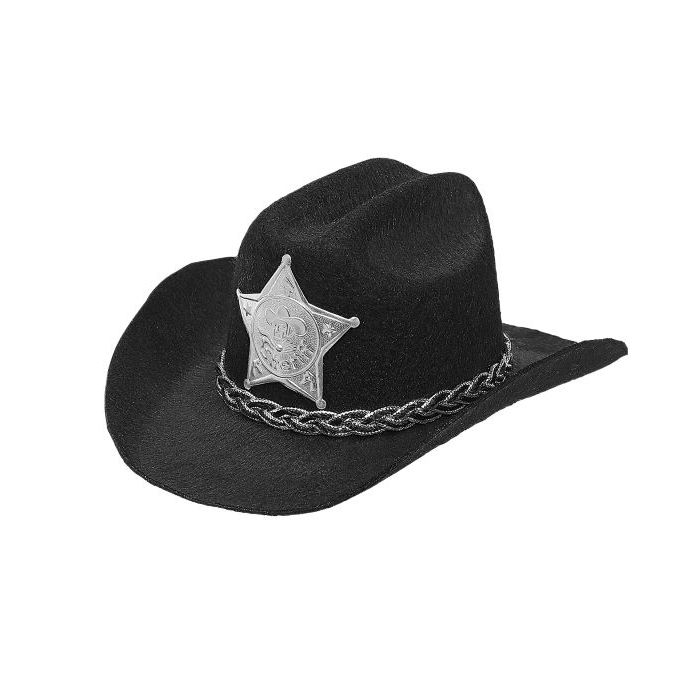 Schwarzer Mini-Sheriff-Cowboyhut - Onesize